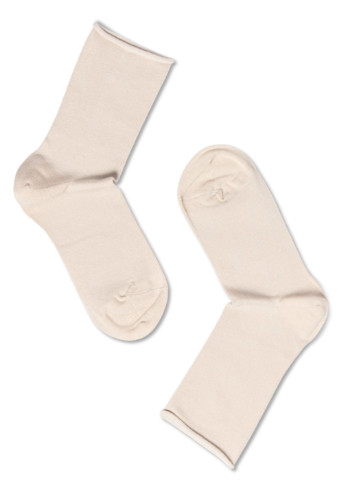 Note by Syversen bambusstrømper roll top, beige