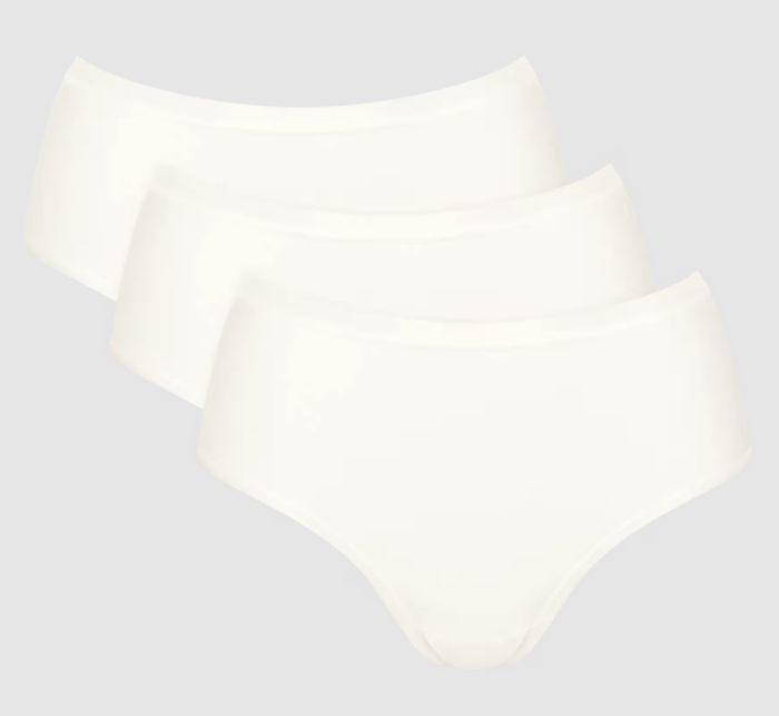 Sloggi Go Daily Cotton trusser midi - økologisk, 3-pak i hvid