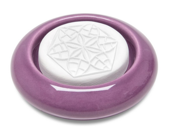 Taoasis duftsten til aromaterapi, blomst i lilla skål