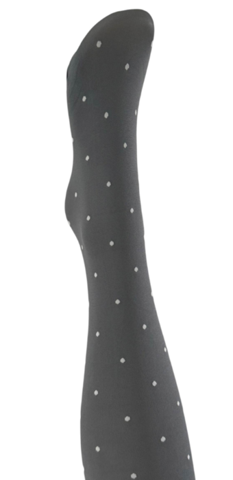 A MOÍ strømpebukser Agnes 80 denier, grå med prikker