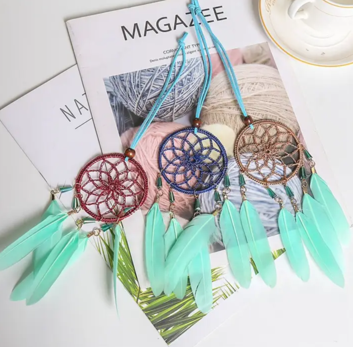 Drømmefanger med hæklet midte 7 cm, flere farver