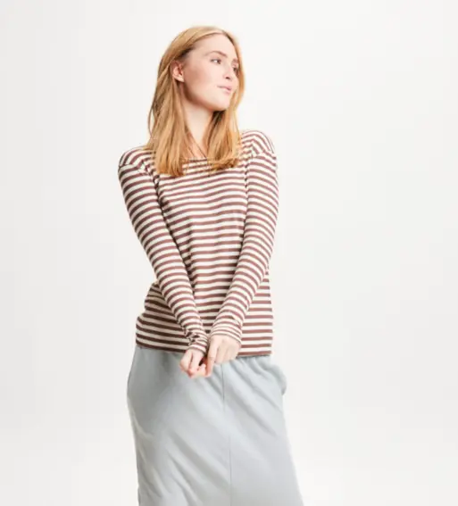 By Basics 4302 langærmet bluse i 100% øko bomuld - hvid