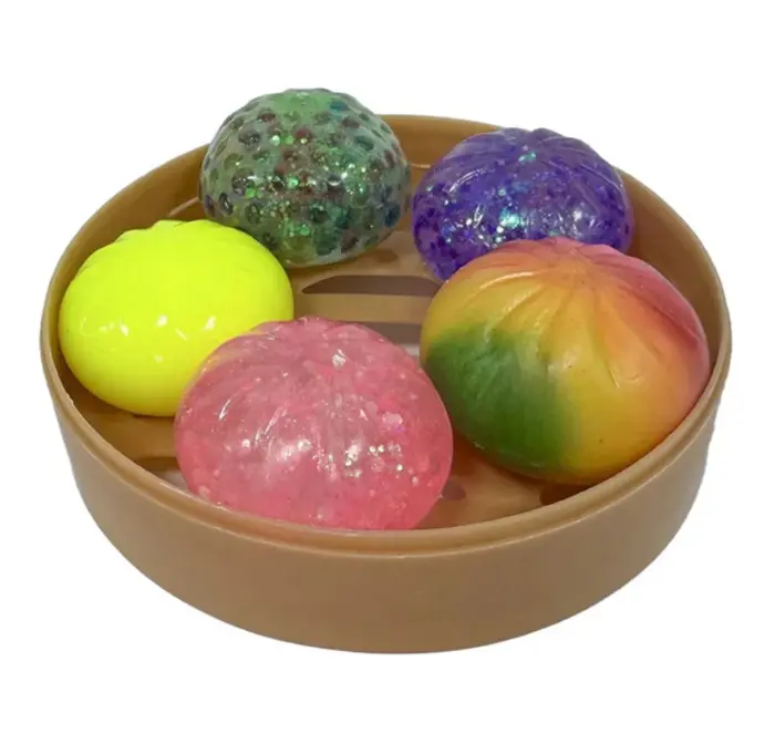 Kawaii Mix Foam dumplings - 5 styk i steamer kurv (læs info omkring lugt)