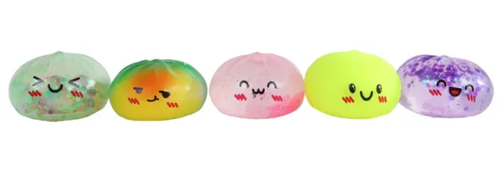 Kawaii Mix Foam dumplings - 5 styk i steamer kurv (læs info omkring lugt)