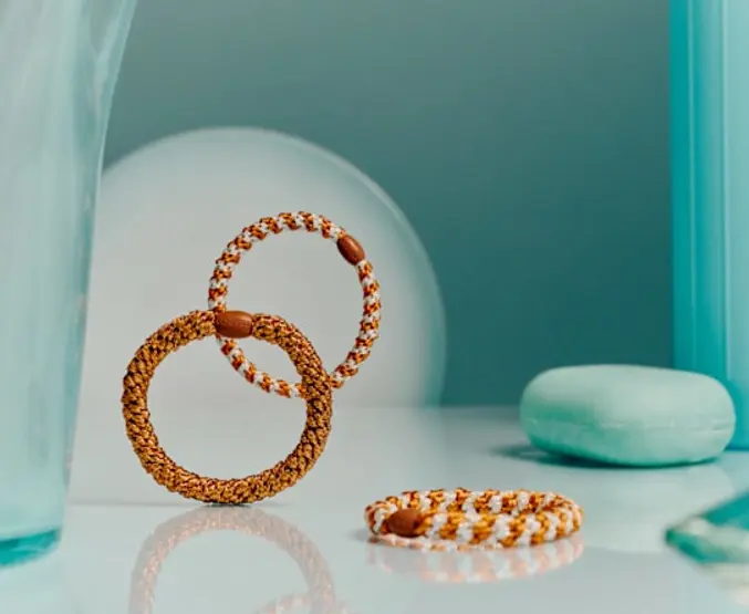 Kknekki elastik fra Bon Dep #04, burned terracotta glitter