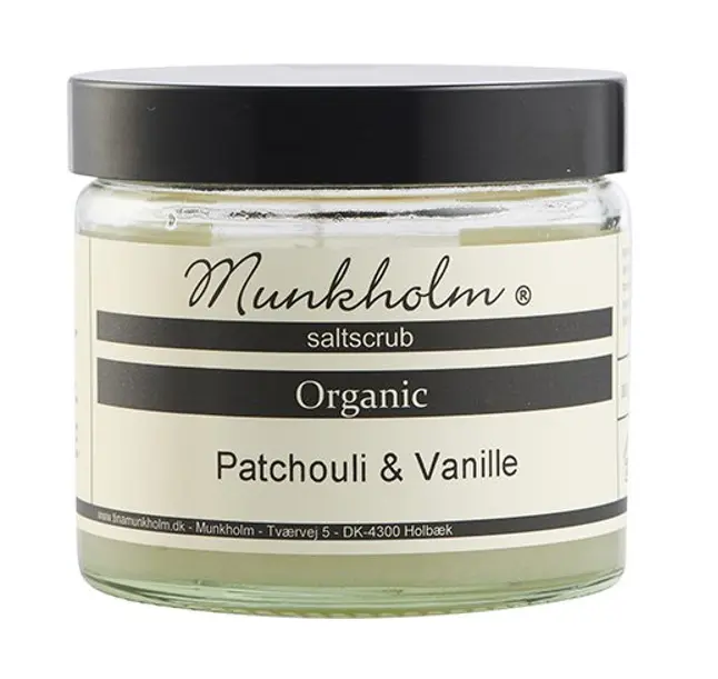 Munkholm organic saltscrub, patchouli og vanille