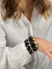 Maison Kizo Nepal armbånd af glasperler, #03 sort og guld