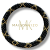 Maison Kizo Nepal armbånd af glasperler, #03 sort og guld