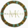 Maison Kizo Nepal armbånd af glasperler, #02 gyldent og tyrkis