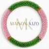 Maison Kizo Nepal armbånd af glasperler, #04 lyserød og grøn