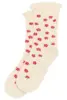 Minipop bambusstrømper frill, offwhite med røde blomster