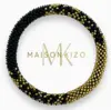 Maison Kizo Nepal armbånd af glasperler, #03 sort og guld