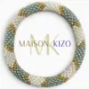 Maison Kizo Nepal armbånd af glasperler, #01 hvid, mint og guld