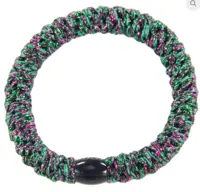 Kknekki elastik fra Bon Dep #12, grøn multi glitter