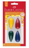 Faber-Castell farvekridt dråbeformet, 4 stk