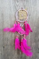 Drømmefanger med perler og 2 ringe, pink eller hvid