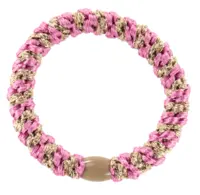 Kknekki elastik fra Bon Dep #06, lyserød og beige glitter