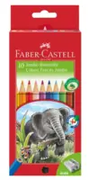 Faber-Castell Jumbo farveblyanter 6-kantet, 10 stk + spidser