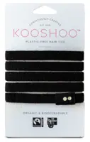 Kooshoo hårelastikker øko og plastikfri, flade Sort 5 stk