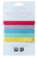 Kooshoo hårelastikker øko og plastikfri, flade Regnbue