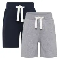 Minymo shorts med elastik 2 par, navy og grå