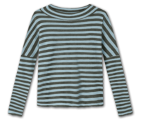 By Basics 4025 bluse med vidde og turtleneck i merinould, havgrøn og capers