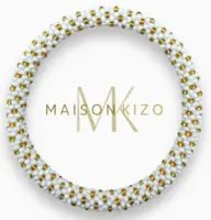 Maison Kizo Nepal armbånd af glasperler, #01 hvidt og guld