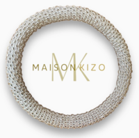 Maison Kizo Nepal armbånd af glasperler, #01 sølv