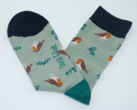 Doris & Dude julestrømper i bambus/øko bomuld, rødkælk støvet grøn