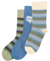 Minipop bambusstrømper 3-pak mix, Blå striber