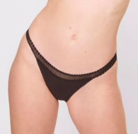 Sloggi Go Ribbed trusser tanga økologisk, sort - 2-pak