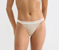 Sloggi Go Ribbed trusser tanga økologisk, grå meleret - 2-pak