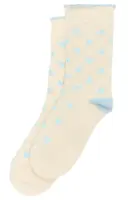 Minipop bambusstrømper hjerter, Cloud Dancer - lyseblå