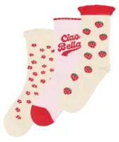 Minipop bambusstrømper 3-pak mix, Cherry Tomato