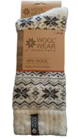 Woolwear of Scandinavia ragsokker 80% uld, lysegrå snefnug